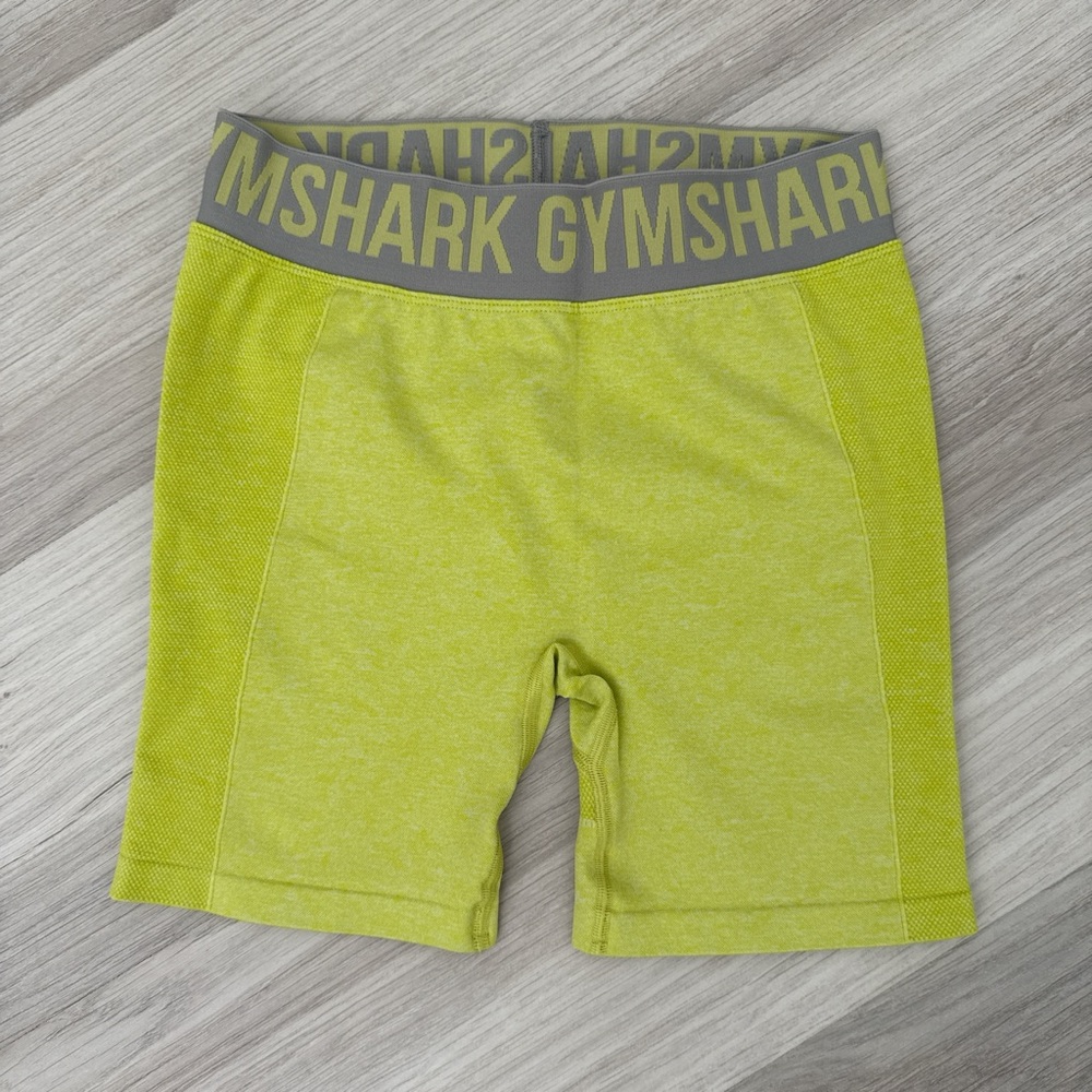 Gymshark Neon Yellow Shorts with Gray Waistband